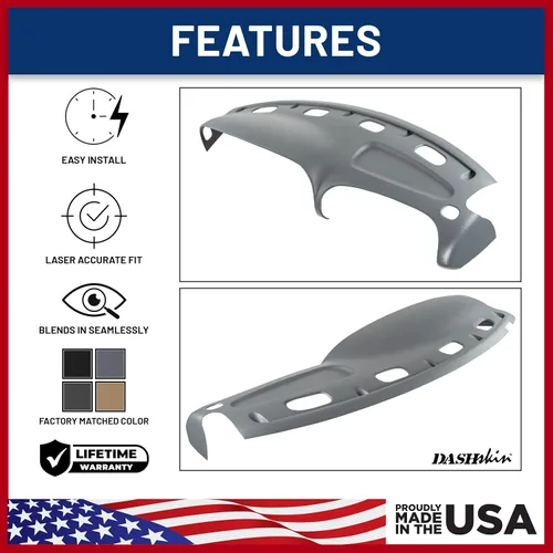 Miniatura 4 de DASHSKIN Tapa moldeada para salpicadero compatible con Dodge Ram 1500 1998 1999 2000 2001 (98-02 Ram 2500 y 3500) en gris niebla, fabricada