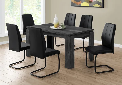Miniatura 6 de Dining Table, 60" Rectangular, Kitchen, Dining Room, Black Laminate, Contemporary, Modern