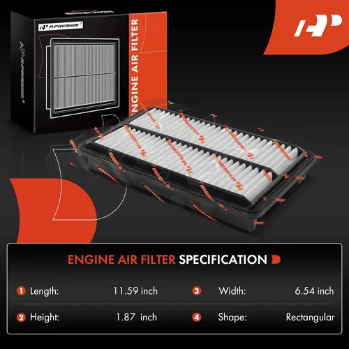 Miniatura 2 de A-Premium Filtro de aire de motor compatible con modelos Acura y Honda - MDX (2016-2020), TLX 2.0L (2021-2023), Odyssey (2018-2023), Passport