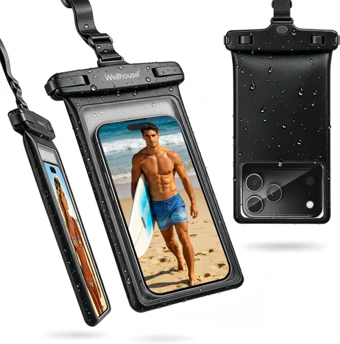 Miniatura 15 de wellhouse Bolsa impermeable para teléfono, Funda impermeable para teléfono para iPhone 16 15 14 13 12 Pro Max XS Samsung, Bolsa seca para celular 1