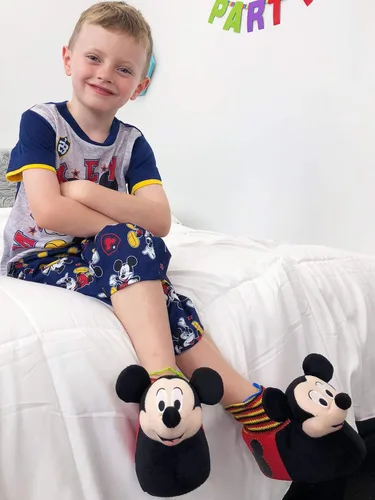 Miniatura 4 de Disney Mickey Mouse - Pantuflas de felpa 3D para niños pequeños