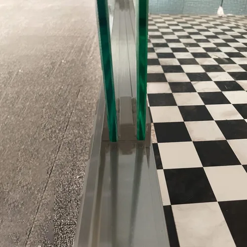 Miniatura 9 de Fab and Mirror - Puerta de ducha doble corredera para baño, serie Sorrento Lux, acabado de níquel cepillado, ajustable de 44 a 48 pulgadas de ancho