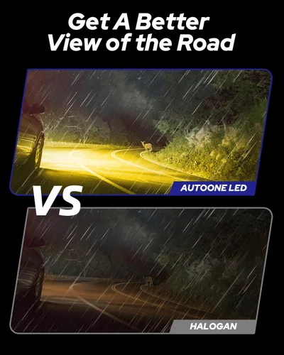 Miniatura 6 de AUTOONE H8 H11 H16 - Focos LED antiniebla o DRL, 3000K amarillo ámbar súper brillante para repuestos de luces antiniebla de automóviles, 50000 horas