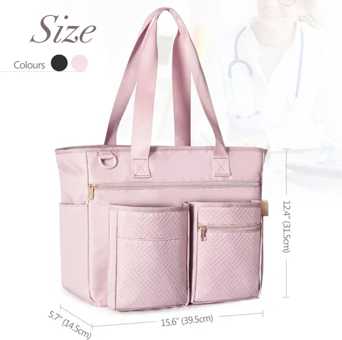Miniatura 7 de Fasrom Bolsa de mano para enfermeras de trabajo con funda para laptop, bolsa clínica de salud en el hogar para estudiantes de enfermería y asistente