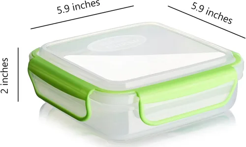 Miniatura 6 de Snap Fresh - Paquete de 4 recipientes para sándwich (15.2 fl oz) - Plástico reutilizable, sin BPA, tapas de cierre a presión y cierre y sello