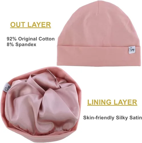 Miniatura 87 de Gorro de punto para recién nacido, para niños y niñas, con forro de satén sedoso, gorro para niños pequeños