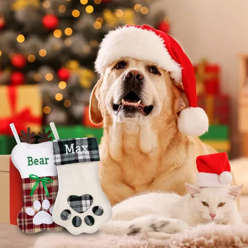 Miniatura 7 de Calcetín de Navidad Personalizado Grande Tejido Personalizado Bordado con Nombre Calcetín de Navidad para Familia Niños Mascotas Decoración