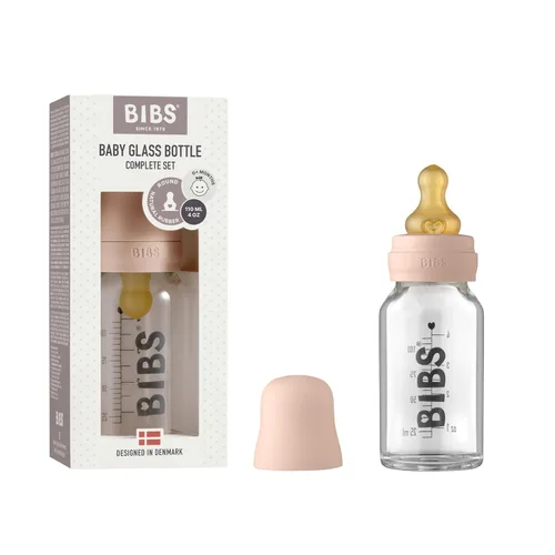 Miniatura 10 de BIBS Biberón de cristal para bebé. Anti-cólico. Pezón redondo de látex de caucho natural. Soporta lactancia materna, juego completo - 3.7 fl oz, nube