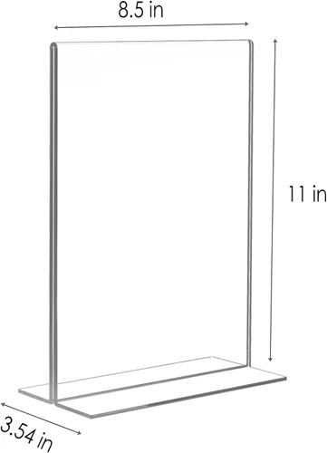 Miniatura 7 de Relx Soporte de letrero acrílico de 8.5 x 11 pulgadas, soporte para volante de marco de plástico, soporte de acrílico transparente de doble marco