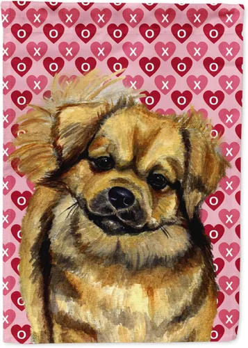 Miniatura 169 de Caroline's Treasures SS4484GF Bandera de jardín con diseño de bulldog inglés y corazones para el Día de San Valentín, bandera decorativa para patio