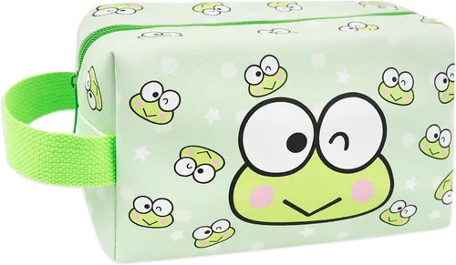 Bolsa de maquillaje Kawaii, bolsa de cosméticos de viaje de piel sintética de dibujos animados, pequeña bolsa de maquillaje para niñas, bonita bolsa
