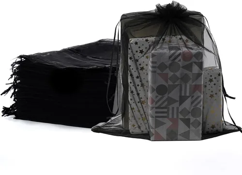 Miniatura 12 de Meowoo 12 bolsas grandes de organza, bolsas de malla grandes de 12 x 16 pulgadas con cordón, bolsas de regalo de malla con cordón para zapatos