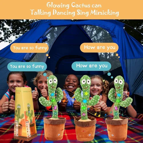 Miniatura 8 de Emoin - Juguete de cactus bailarín y parlante, juguete de cactus para bebé que canta canciones infantiles, juguete educativo interactivo que imita
