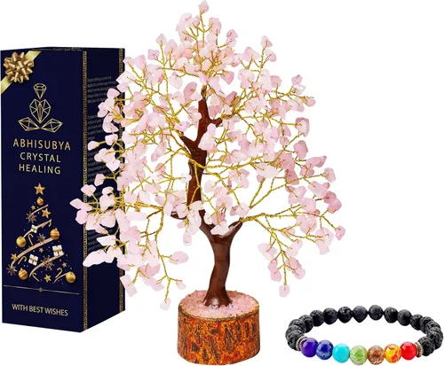 Miniatura 8 de Árbol de cuarzo rosa – Árbol de cuarzo rosa – decoraciones de escritorio para oficina de mujer – Decoración de cristal – Decoración de habitación