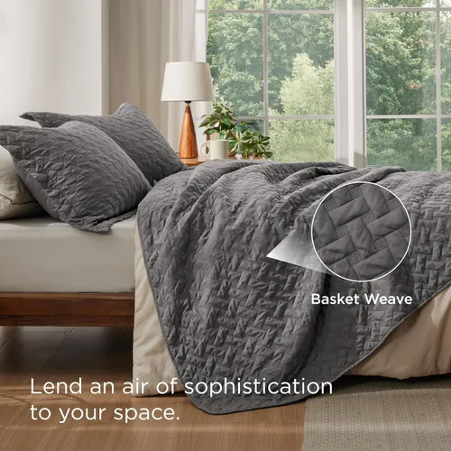Miniatura 3 de Bedsure Colchas de tamaño individual – Colchas ligeras de tamaño individual con patrón de tejido de cesta, ropa de cama suave, colcha de edredón