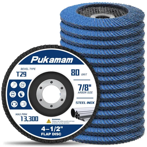 Miniatura 7 de 24 paquete de discos de solapa 4 1/2 para amoladora angular, grano 40 60 80 120, tipo 29, rueda de pulido de circonita para lijado de madera y metal