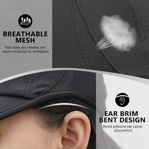 Miniatura 3 de GADIEMKENSD Sombrero de correr de rendimiento, tela elástica con malla ventilada para entrenamientos al aire libre