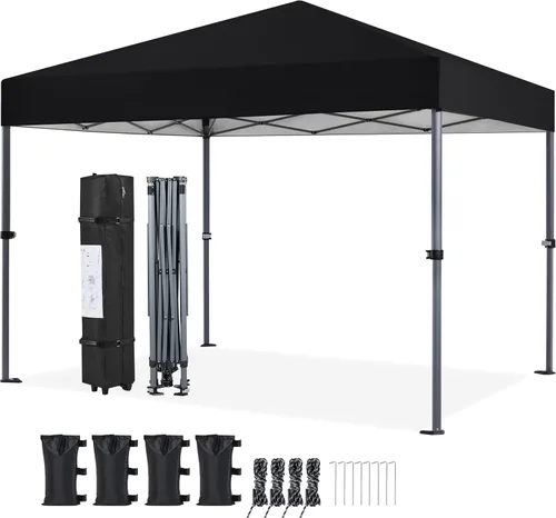 Miniatura 15 de Yaheetech Toldo desplegable de 6.6 x 6.6 pulgadas, tienda de campaña instantánea portátil para exteriores, kiosco comercial con bolsa de transporte