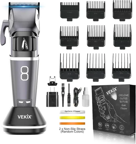 Cortapelos para hombres, cortapelos profesionales para corte de cabello, cortapelos inalámbricos, ciclón, rotor exterior sin escobillas, cuchillas