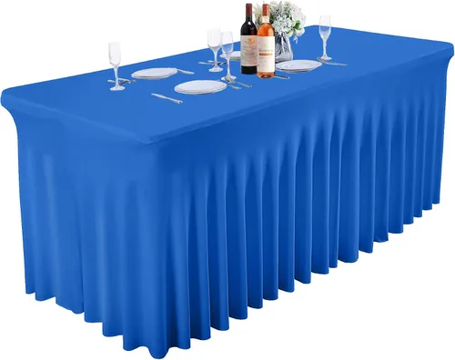 Miniatura 31 de PARTISKY - Mantel de elastano negro para mesas rectangulares de 4 pies, cubierta de mesa elástica para mesas plegables, bodas, fiestas, banquetes