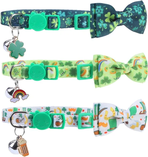 Miniatura 25 de PUPTECK Collar de gato con campanas, collar de gatito ajustable para niñas y niños pequeños, cachorro, conejito, bonito accesorio de disfraz
