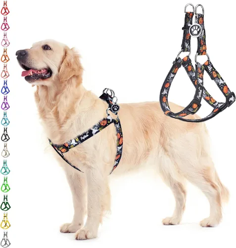 Miniatura 75 de PUPTECK arnés para perro para no jalar, reflejante, ajustable, básico, de nailon, chaleco para cachorro, para caminar al aire libre con etiqueta