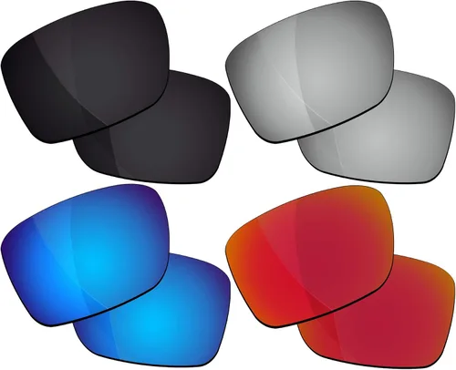 Lentes polarizadas de repuesto para gafas de sol Oakley Holbrook XL OO9417, color negro azabache + rojo lava, azul hielo + plateado GT