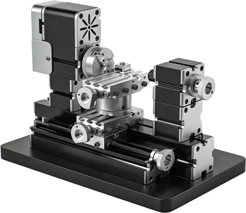 Mini torno de metal de 60 W, 12,000 RPM, herramienta de 4 ejes para plástico acrílico de madera de metal suave, micro torno de precisión con