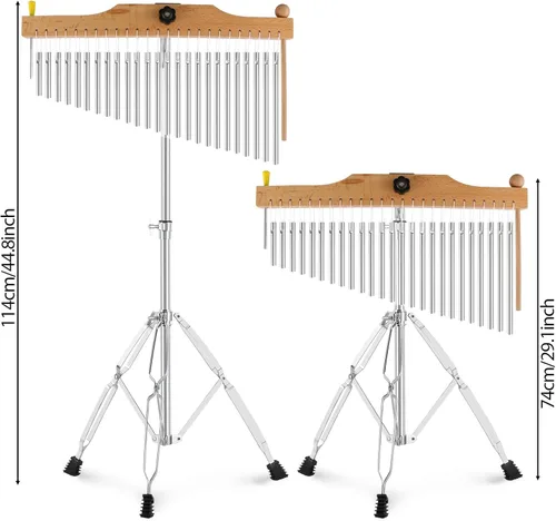 Miniatura 2 de EASTROCK 25 campanillas de notas Instrumentos musicales Instrumento de percusión de una fila Timbre Bar Campanillas de percusión Soporte ajustable