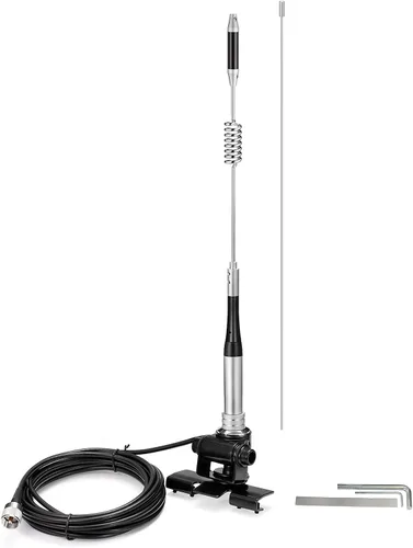 Miniatura 9 de Bingfu Antena de radio móvil de radioaficionado VHF UHF 136-174MHz 400-470MHz Radio aficionado Radio de dos vías Antena de radio con soporte fijo