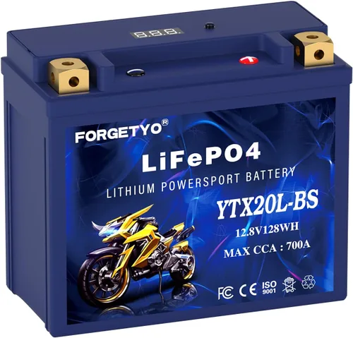 Litio YTX20L-BS, batería de motocicleta LiFePO4 de 700A, 12V 10AH para ATV, UTV, moto de agua, vehículo de 4 ruedas, moto de nieve, embarcación