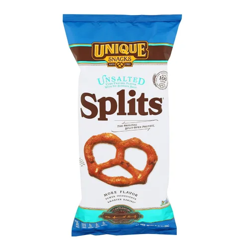 Unique Snacks Divisiones sin sal, deliciosas, veganas, horneadas con estilo casero, certificado OU Kosher y sin OMG, bolsa de 11 onzas (paquete de 6)