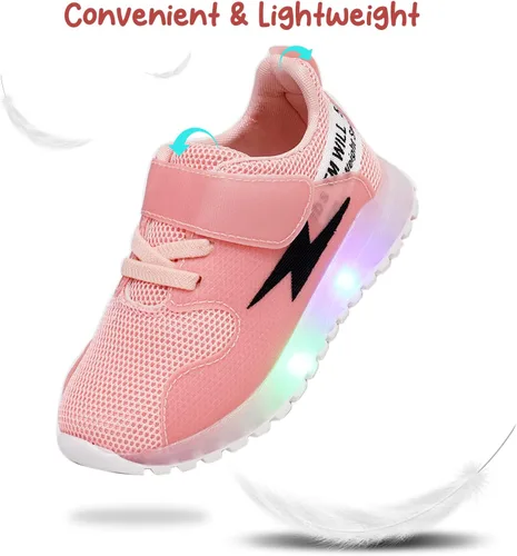Miniatura 3 de PATPAT Zapatos para niños pequeños con luz LED, zapatos brillantes para niñas, zapatos iluminados para niñas y niños, para Navidad, cumpleaños