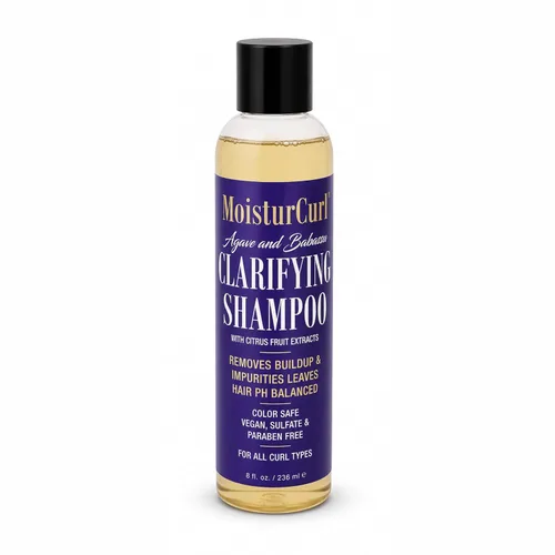 Champú aclarante humurcurl de 8 onzas, desintoxicante de limpieza profunda para cabello natural 4C, elimina la acumulación de productos y los