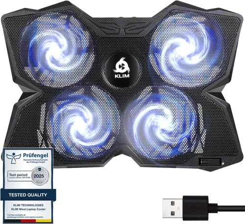 Miniatura 12 de KLIM Almohadilla de enfriamiento para laptop Wind - Más de 500 000 unidades vendidas - Nuevo - El ventilador de enfriamiento de acción rápida más