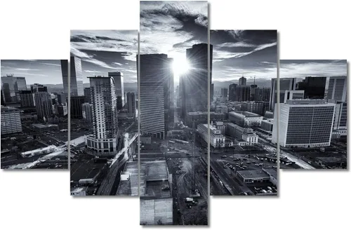 Miniatura 56 de TUMOVO Fotos en lienzo de Estados Unidos, Cincinnati, Ohio, Skyline at Dusk para tu sala de estar, impresiones de paisaje urbano de rascacielos