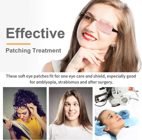 Miniatura 7 de eZAKKA Parches para ojos para adultos, parche ocular médico para gafas, parche ocular médico de seda para parches de ojo vago para mujeres