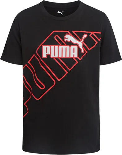 PUMA Camiseta para niños - Camiseta con logotipo de gato para niños - Camiseta atlética de cuello redondo y manga corta (S-XL)