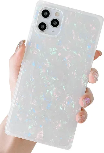 Miniatura 67 de Elegante concha de madre perla compatible con iPhone 13 Pro de 6.1 pulgadas, estuche de borde rectangular, elegante y delgado, con perla de abulón