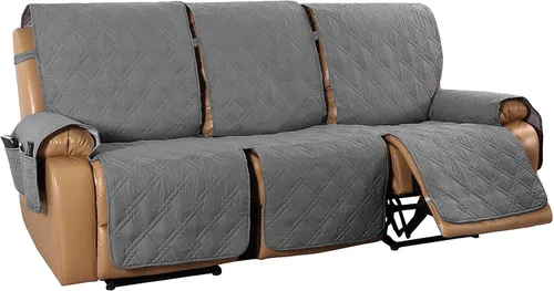 Miniatura 14 de Beacon Pet Funda para silla reclinable, funda elástica para sofá reclinable de 2/3 plazas, funda impermeable con bolsillos, protector de muebles