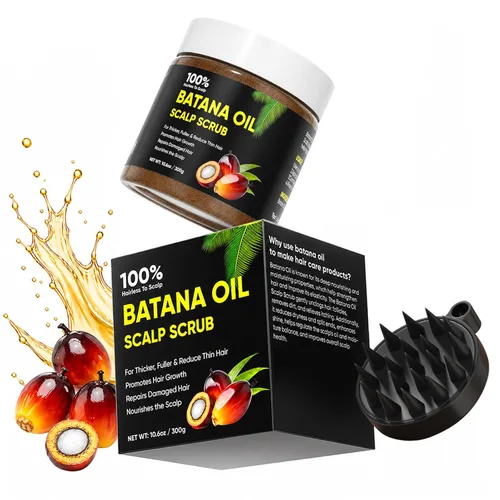 Batana Oil Exfoliante para el crecimiento del cabello, batana orgánica para nutrir el cabello con romero, aceite de cuero cabelludo promueve el