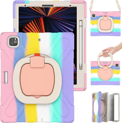 Miniatura 33 de Funda para iPad Air de 3ª generación – Funda resistente para niños con soporte giratorio, soporte para lápices y correa de transporte para iPad