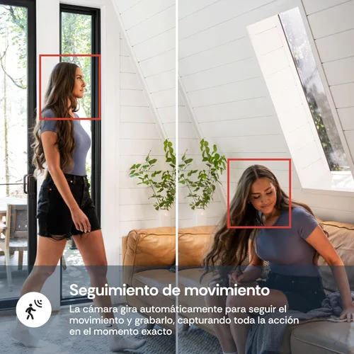 Miniatura 7 de Luna 2K Cámaras interiores para seguridad del hogar, WiFi de 2.4 GHz y 5 GHz, inclinación panorámica de 360 grados, foco integrado, seguimiento