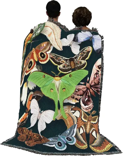 Miniatura 3 de Pure Country Weavers Manta de polillas esmeralda – Tapiz de regalo tejido de algodón – Fabricado en los Estados Unidos (72 x 54 pulgadas)