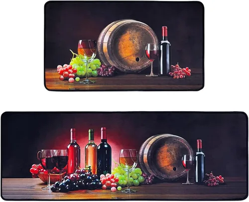 Miniatura 12 de Voanos Alfombras de Cocina de Café, Alfombrillas de Microfibra Lavables Antideslizantes para Piso de Cocina, Juego Decorativo de Alfombra Acolchada