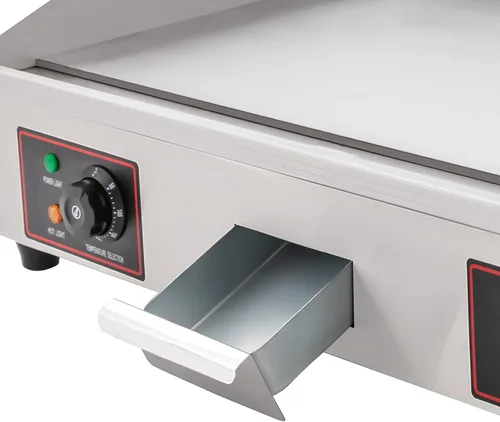Miniatura 6 de Plancha eléctrica plana superior, 3000 W, 30 pulgadas, plancha eléctrica de acero inoxidable para encimera con tanque de recolección de aceite