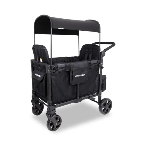 Miniatura 13 de WONDERFOLD W2 Elite Pro Cochecito Vagón (2 Asientos) – Cochecito Vagón Plegable con Asientos con Arneses de 5 Puntos, Mango de Empuje Ajustable