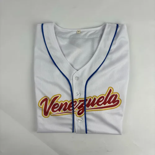 Miniatura 3 de Venezuela - Camiseta de béisbol clásica de manga corta con botones de malla, para hombre y mujer, camiseta de Venezuela beisbol