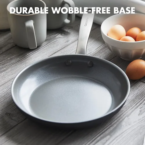 Miniatura 6 de GreenPan Chatham - Juego de sartenes de cerámica anodizada dura y saludable 8%22 y 10%22, apto para horno, gris y cerámica anodizada dura Chatham