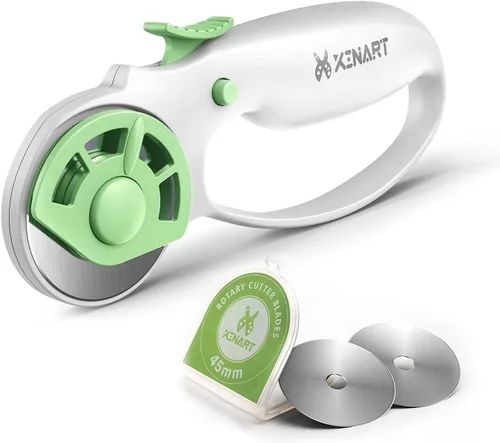 XINART Cortador giratorio de 1.77 pulgadas para bloqueo de seguridad de tela, ergonómico, clásico, cómodo, de tela, cortador giratorio pequeño para